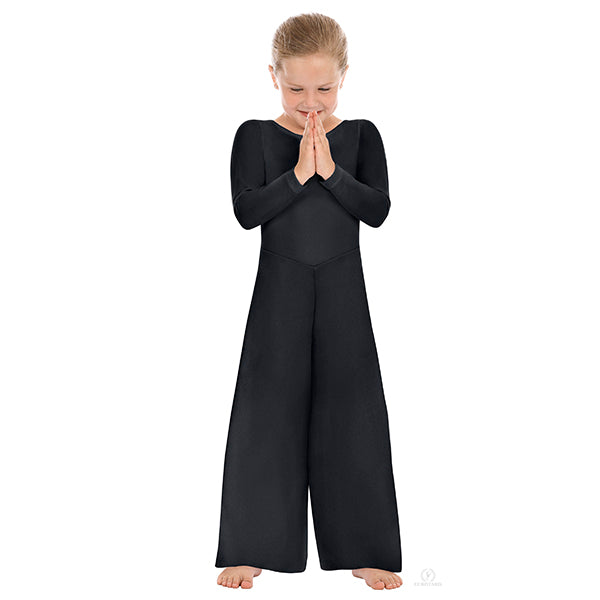 eurotard 13842c girls simplicity scoop neck praise dance jumpsuit black